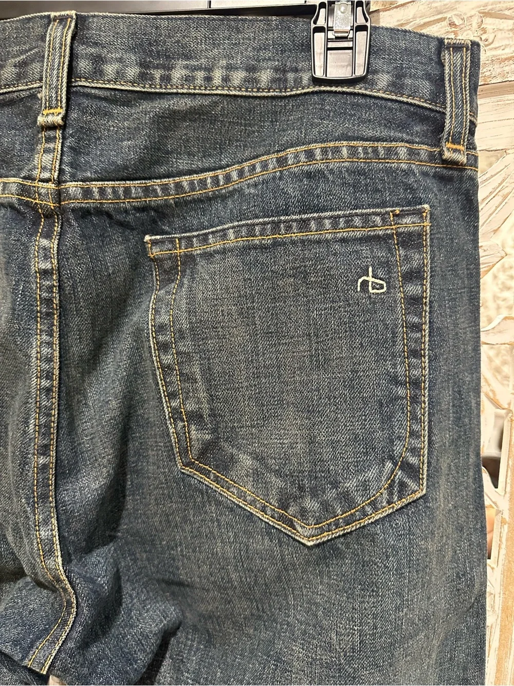 rag & bone Men’s Slim Straight Dark Blue Jeans